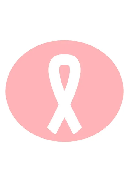 Göğüs Kanseri Farkındalık Kurdelesi Ikonu Ekim Farkındalık Kampanyası Için Resim — Stok fotoğraf