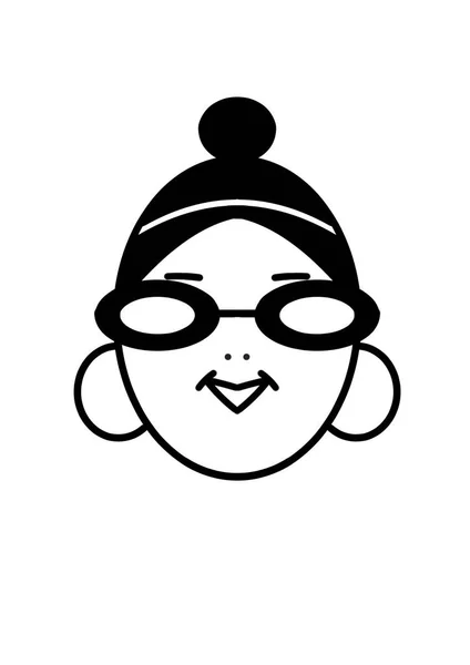 Ansiktet Moderiktig Flicka Med Glasögon Feminism Illustration Temat Flicka — Stockfoto