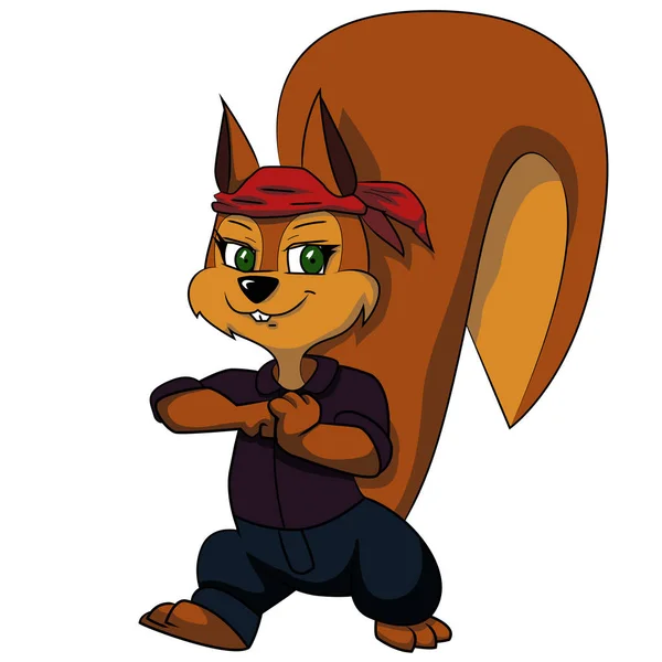 Confident squirrel cartoon vector