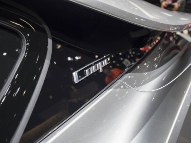 Detroit, bize - 15 Ocak 2018: Bmw i8 Kuzey Amerika Uluslararası Otomobil Fuarı'nda şehir Detroit Cobo Center'da sırasında ekranda.