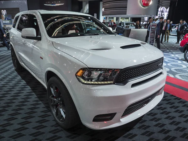 Ντιτρόιτ Εμάς Ιανουαρίου 2018 Dodge Durango Srt Στην Οθόνη Κατά — Φωτογραφία Αρχείου