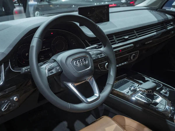 Ντιτρόιτ Εμάς Ιανουαρίου 2018 Audi Στην Οθόνη Κατά Διάρκεια Του — Φωτογραφία Αρχείου