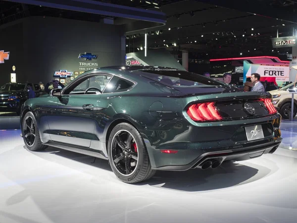 Detroit Nas Stycznia 2018 Ford Mustang Bullit Wyświetlaczu Podczas North — Zdjęcie stockowe