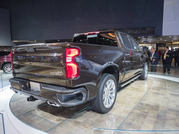 Detroit Enero 2018 Chevrolet Silverado Camioneta Exhibición Durante Salón Internacional — Foto de Stock