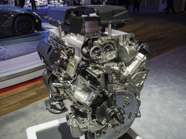 Detroit Enero 2018 Chevrolet Lt5 Motor Litros Exhibición Durante Salón — Foto de Stock