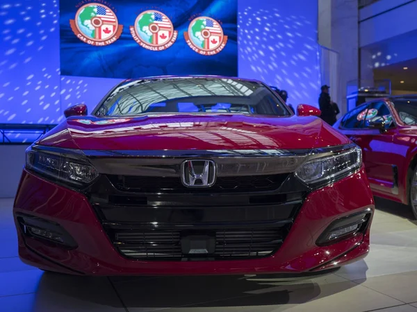 Detroit Nas Stycznia 2018 Honda Accord Wyświetlaczu Podczas North American — Zdjęcie stockowe