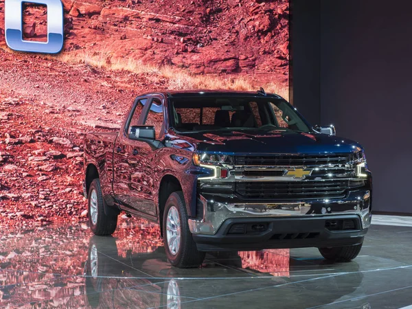 Detroit Oss Januari 2018 Chevrolet Silverado Displayen Den Nordamerikanska Internationell — Stockfoto