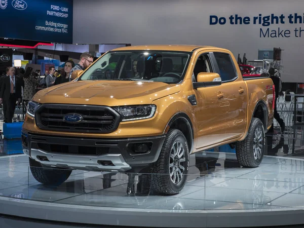 Detroit États Unis Janvier 2018 Ford Ranger Exposé Lors Salon — Photo