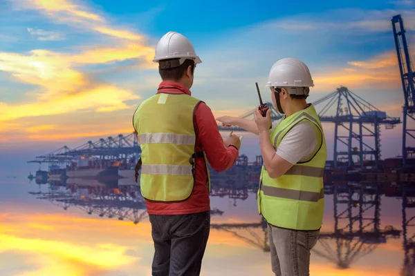 Engineering Voorman Supervisor Kapitein Havenbeheerder Werkplek Commando Werkgebied Voor Veiligheid — Stockfoto