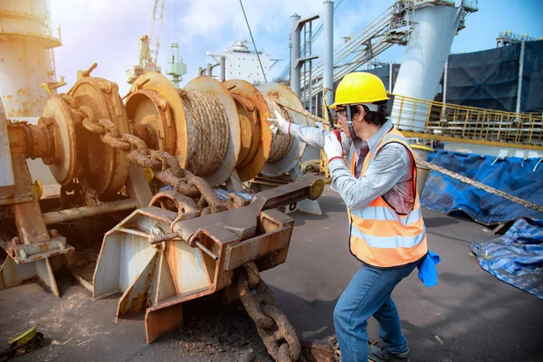 Engenharia Trabalhador Motor Controlador Mestre Carga Que Trabalha Comunicação Por — Fotografia de Stock