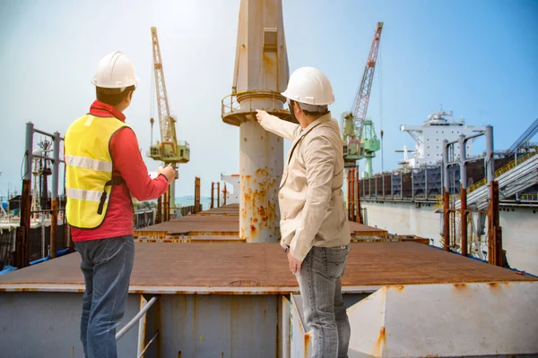 Capataz Supervisor Inspetor Trabalhador Obras Engenharia Serviço Para Verificar Segurança — Fotografia de Stock