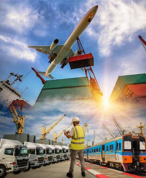 Logistics System Transport Services Worldwide Inland Sea Farer Global Delivery — Stock Photo, Image