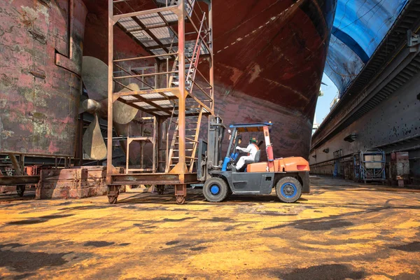 Preparación Disposición Mano Obra Dique Seco Flotante Para Reparación Reacondicionamiento — Foto de Stock