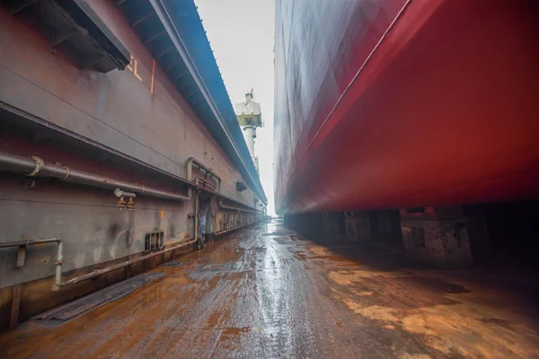 Camino Pie Lateral Terminal Muelle Flotante Capa Inferior Nave Comercial — Foto de Stock