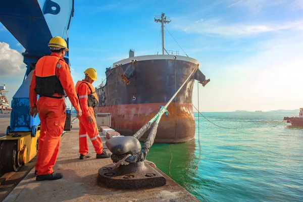 Nave Partenza Dal Terminal Del Porto Dopo Completamento Delle Operazioni — Foto Stock