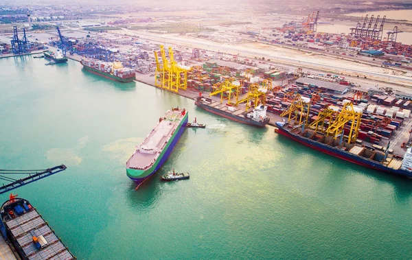 the international port services for the vessels ships working in loading discharging units container cargo shipment, export and import under structure of logistics and transport system to Worlwide