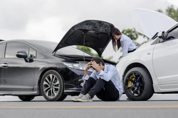 Agitazione Conducente Dopo Incidente Stradale — Foto Stock