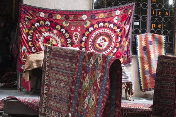 Old carpets in the street market in Tbilisi Old town, Republic of Georgia