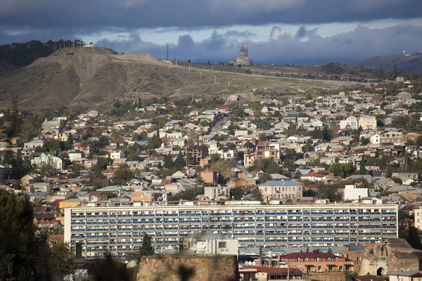 Tbilisi city center aerial view from Narikala Fortress, Georgia — Stock Photo, Image