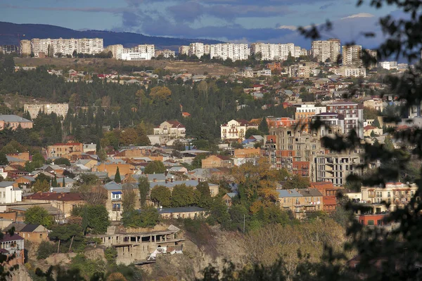 Centre-ville de Tbilissi vue aérienne depuis la forteresse de Narikala, Géorgie — Photo