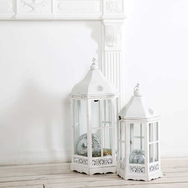 Christmas tree studio shot with lot of silver and red decorations