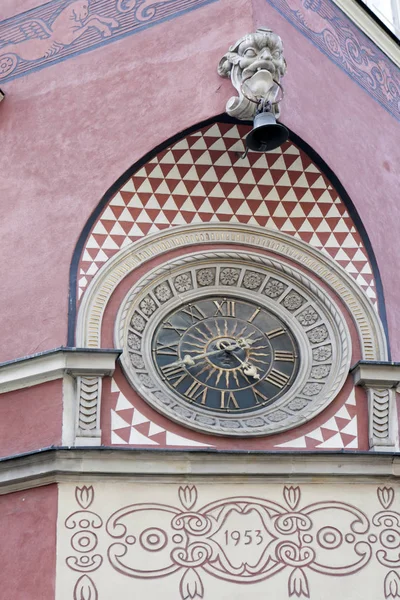 Poland Warsaw Old Town Square wall clock — Stock Photo, Image