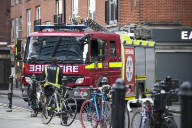 Acil durum hizmetleri itfaiye Londra itfaiye Liverpool street, Londra içinde an ortaya çıkmak için yanıt