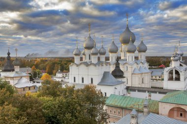 Rostov Veliky, Rusya Federasyonu - kubbeler Kremlin'ın Kilisesi