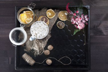 marshmallow ile Noel süslemeleri ile Kupası