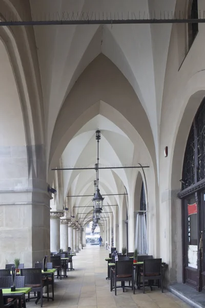 Arcade of the Cloth Hall (Sukiennice) in Krakow. Poland. Europe. — Stock Photo, Image