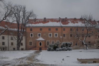 Wawel Royal Castle Wawel tepe üzerinde. Krakow Polonya