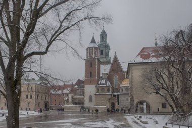 Wawel Royal Castle Wawel tepe üzerinde. Krakow Polonya