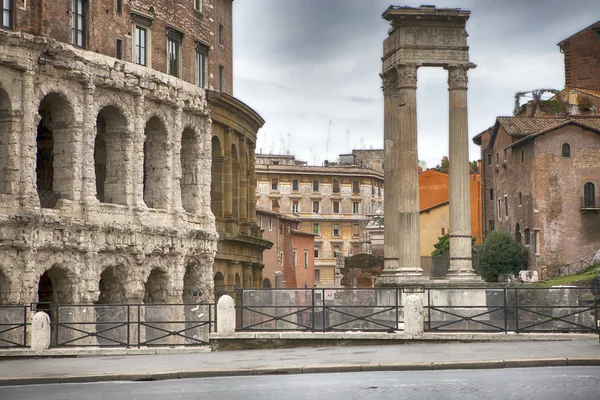 Theatre of Marcellus and Temple of Apollo Sosianus in Rome - Italy — Stock Photo, Image