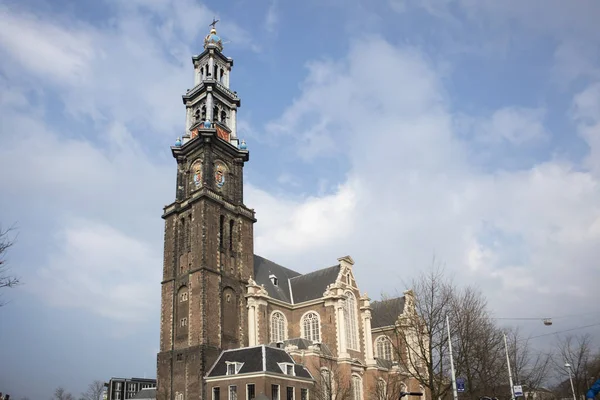 Westerkerk en Prinsengracht, Amsterdam, Nederland — Stockfoto