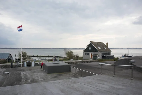 Forteiland Pampus lub Fort Pampus Island, sztuczne wyspy w Ijmeer, prowincji North-Holandia, Holandia — Zdjęcie stockowe