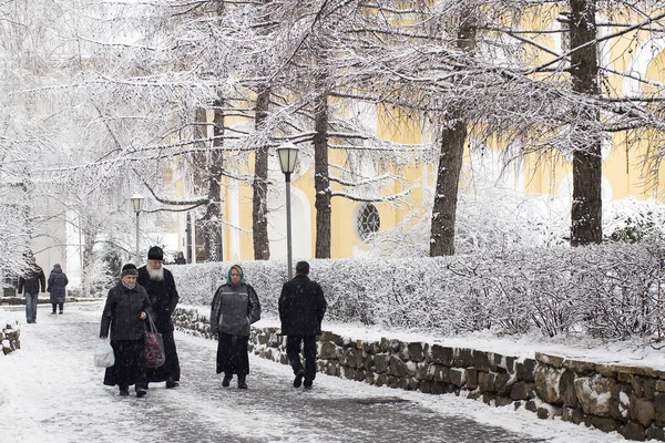 El monasterio Novospassky en invierno. Campanario y torres . —  Fotos de Stock