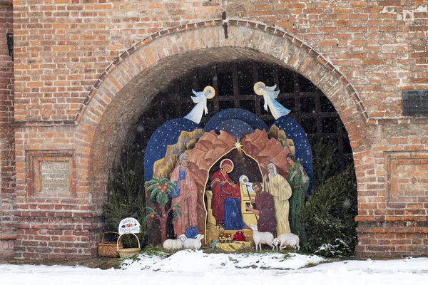 Fødselskirken på Krutitsky Compound. Bibel scene på juleaften - Stock-foto