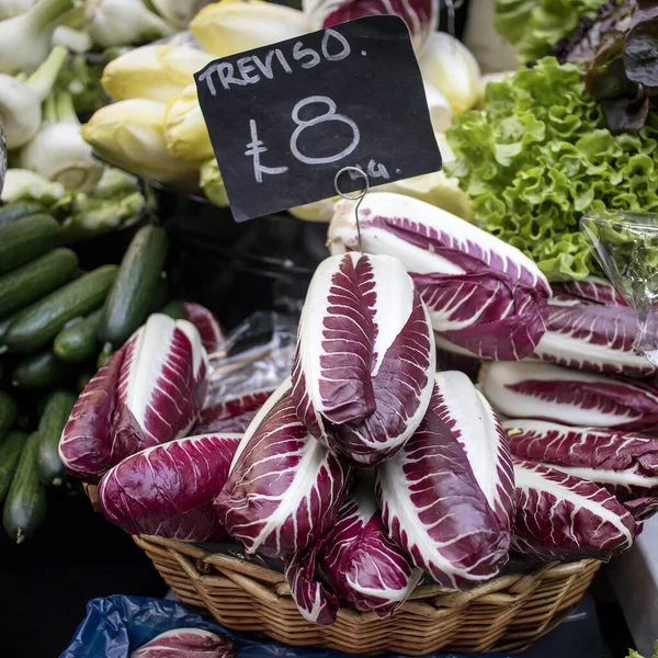 Markette satılık Burgundy Trisino salatası — Stok fotoğraf