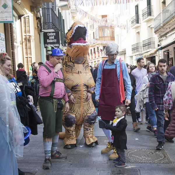 Sitges Spanya Şubat 2020 Sitges Karnavalı Nın Son Gününde Insanlar — Stok fotoğraf