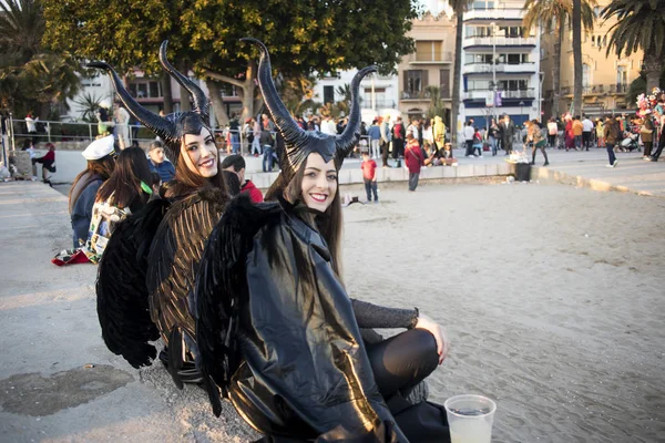 Sitges Spanya Şubat 2020 Sitges Karnavalı Nın Son Gününde Insanlar — Stok fotoğraf