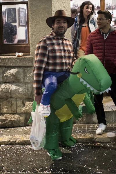 Sitges Spain February 2020 People Last Day Sitges Carnival Burial — Stock Photo, Image