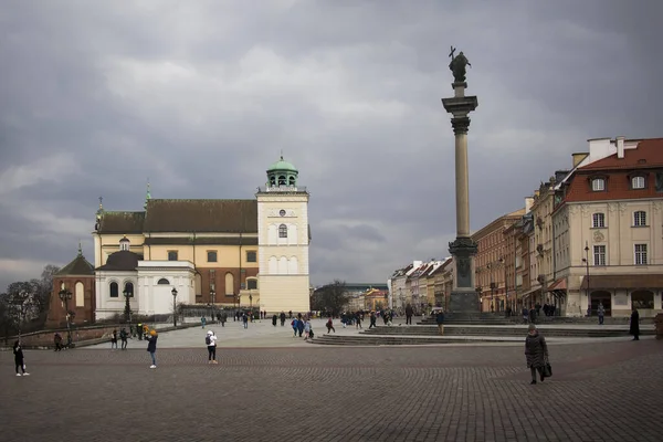 Warszawa Polska Lutego 2020 Stare Miasto Plac Zamkowy Kościół Anny — Zdjęcie stockowe