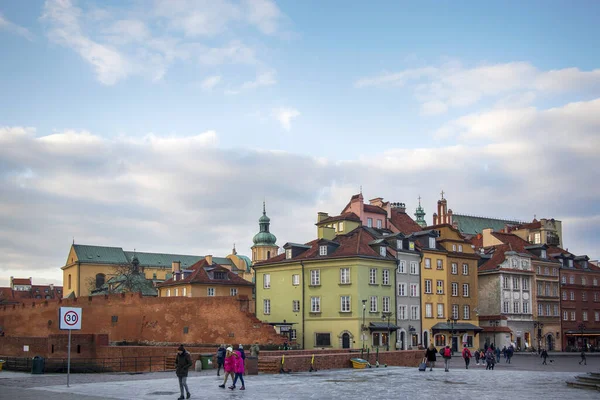 Warsaw Poland February 2020 Castle Square Warsaw Old Town Colorful — Stock Photo, Image