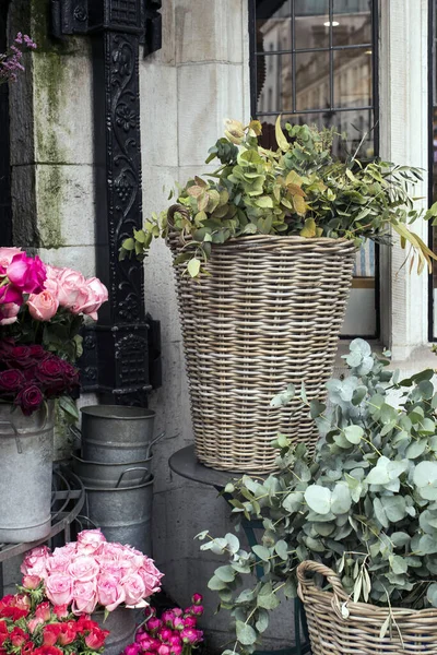 Une Variété Couleurs Près Magasin Liberty Londres Grands Bouquets Dans — Photo