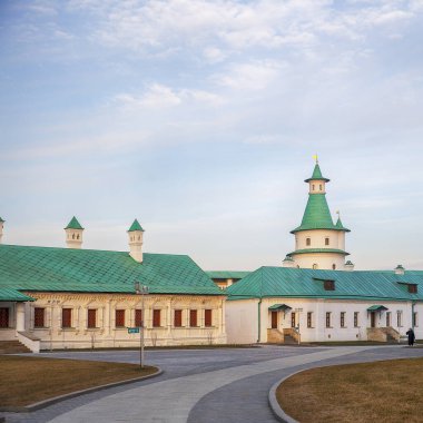 Istra, Rusya - 5 Mart 2020: Yeni Kudüs Manastırı 'ndaki Diriliş Katedrali::