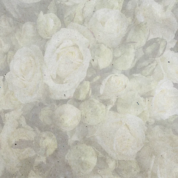Bouquets Rosas Brancas Belo Pano Fundo Para Cartão Saudação Texturizado — Fotografia de Stock