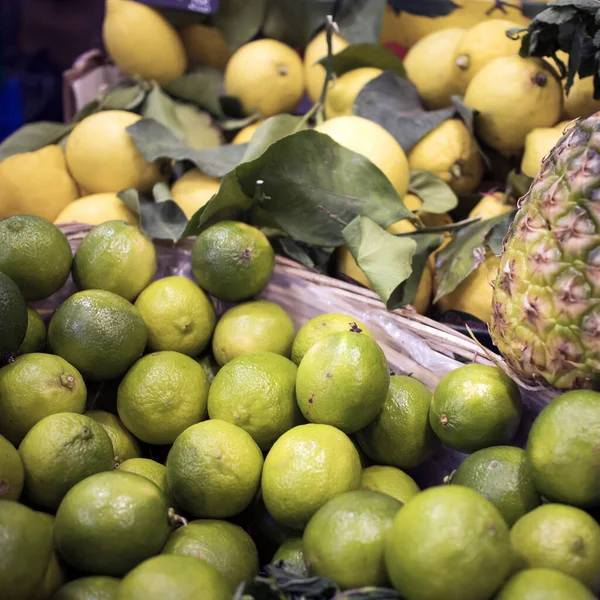 農家の市場で厚い皮を持つ大きなレモン — ストック写真