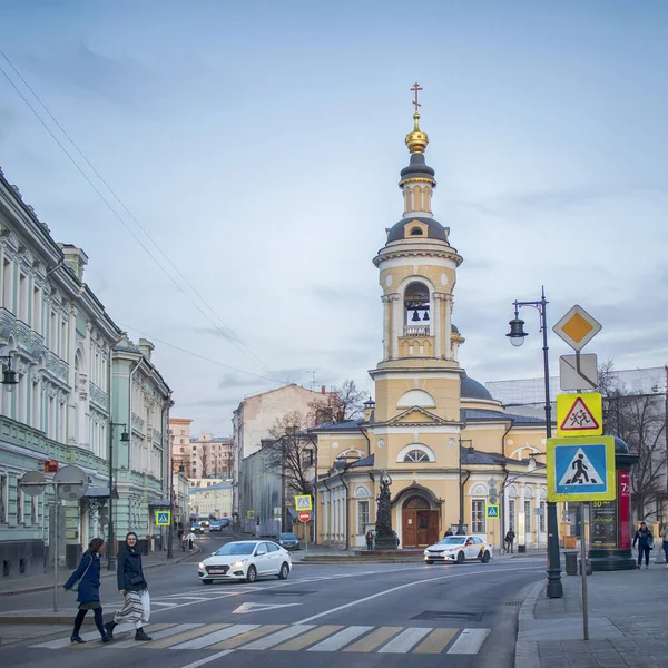 Moscou Rússia Março 2020 Tserkov Rozhdestva Presvyatoy Bogoroditsy Kulishkah — Fotografia de Stock