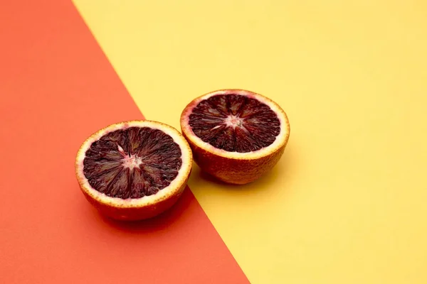 Een Twee Hebben Rood Oranje Een Gele Rode Achtergrond Vlakke — Stockfoto