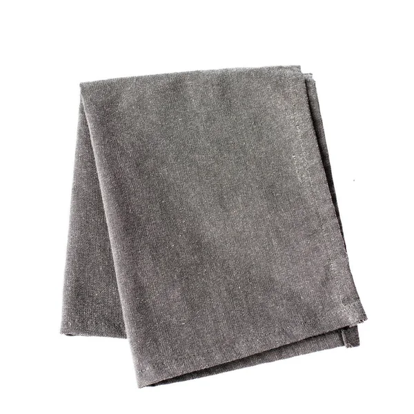 Grey Kitchen Towel Napkin Isolated Top View Maximum Sharpness — Stock Photo, Image